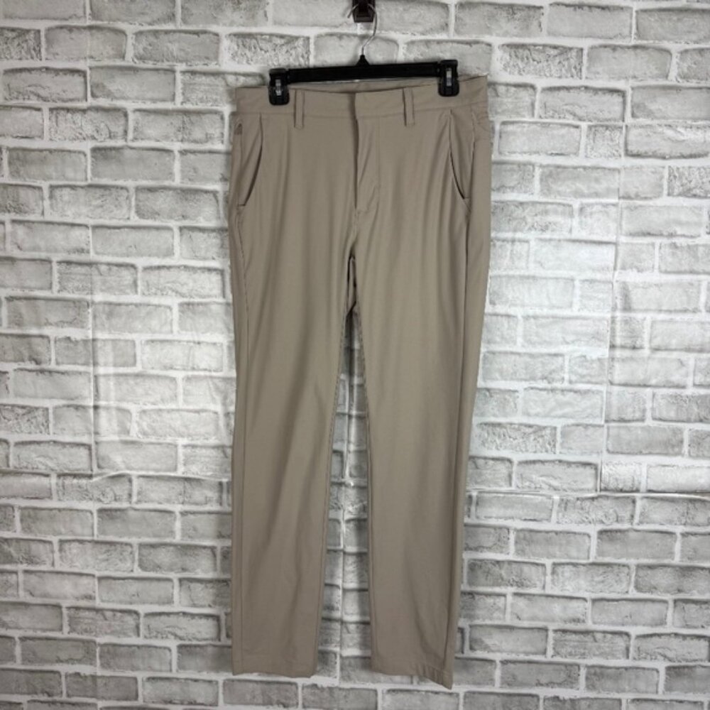 Fabletics The Don Trouser Classic Fit Beige 5 Pocket Casual Pants Mens 30 x 32